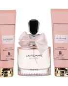Set Cadou La Femme Bloom Apa de Parfum 100ml + Gel De Dus 100ml + Lotiune de corp 100ml, Riiffs