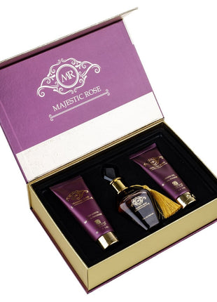 Set Cadou Majestic Rose Apa de Parfum 100ml + Gel De Dus 100ml + Lotiune de corp 100ml, Riiffs