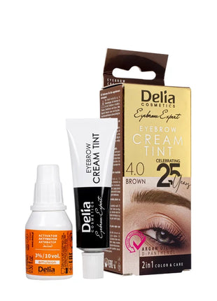 DELIA HENNA/CREMA KIT PROFESIONAL pentru sprâncene Maro 4.0( 25 Celebration)