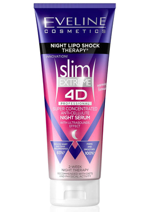 Cremă anticelulitică Eveline Cosmetics Firming Slim Extreme 4D Super Concentrată cu terapie lipo-șoc de noapte