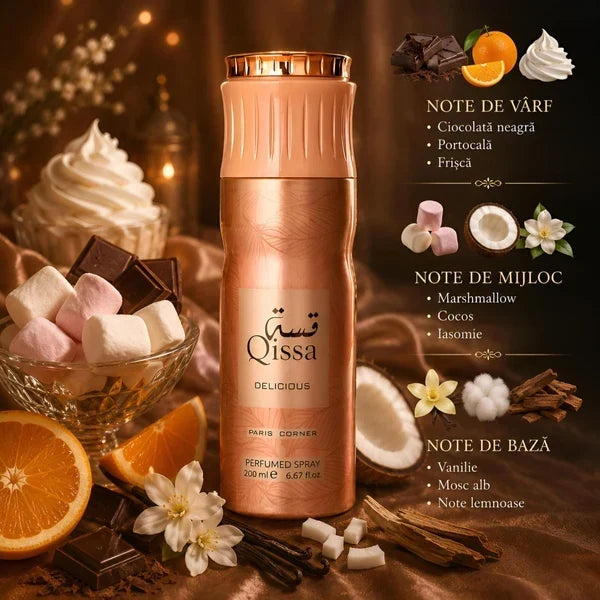Deodorant Spray Paris Corner Qissa Delicious pentru Femei 200 ml
