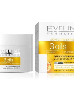 Crema de fata pentru ten matur și uscat Eveline Cosmetics 3 Oils + Peptides 50 ml