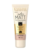 Eveline Cosmetics Satin Matt 4w1 – Fond de ten matifiant și cu acoperire 104 Beige