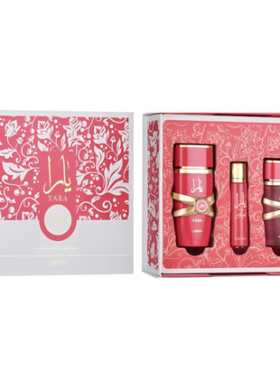 Lattafa Yara Candy Gift Set pentru Femei – EDP 100 ml + EDP 12 ml + Hair Mist 50 ml