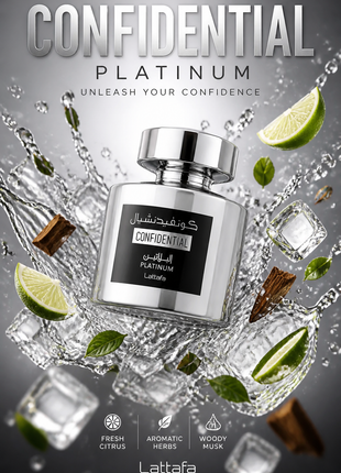 Lattafa Confidential Platinum Eau de Parfum pentru Bărbați 100 ml