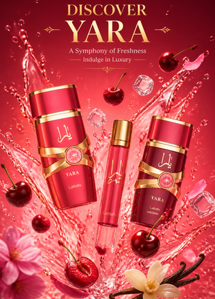Lattafa Yara Candy Gift Set pentru Femei – Eau de Parfum 100 ml, Parfum de Voiaj 12 ml și Hair Mist 50 ml