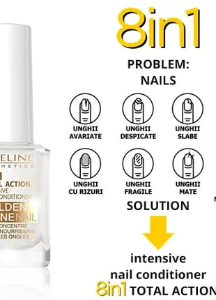 Tratament unghii Eveline 8in1 Gold Shine Total Action
